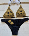 ICONIC CROCHET BLACK GOLD A TRIANGOLO